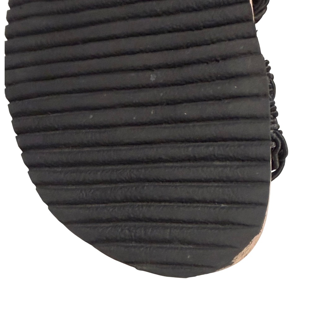 Priscilla Whitaker Brazilian Designer Black Macrame Double Strap Sandals Size 6 - Picture 7 of 10
